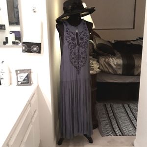 Elegant gray/blue Maxi Dress